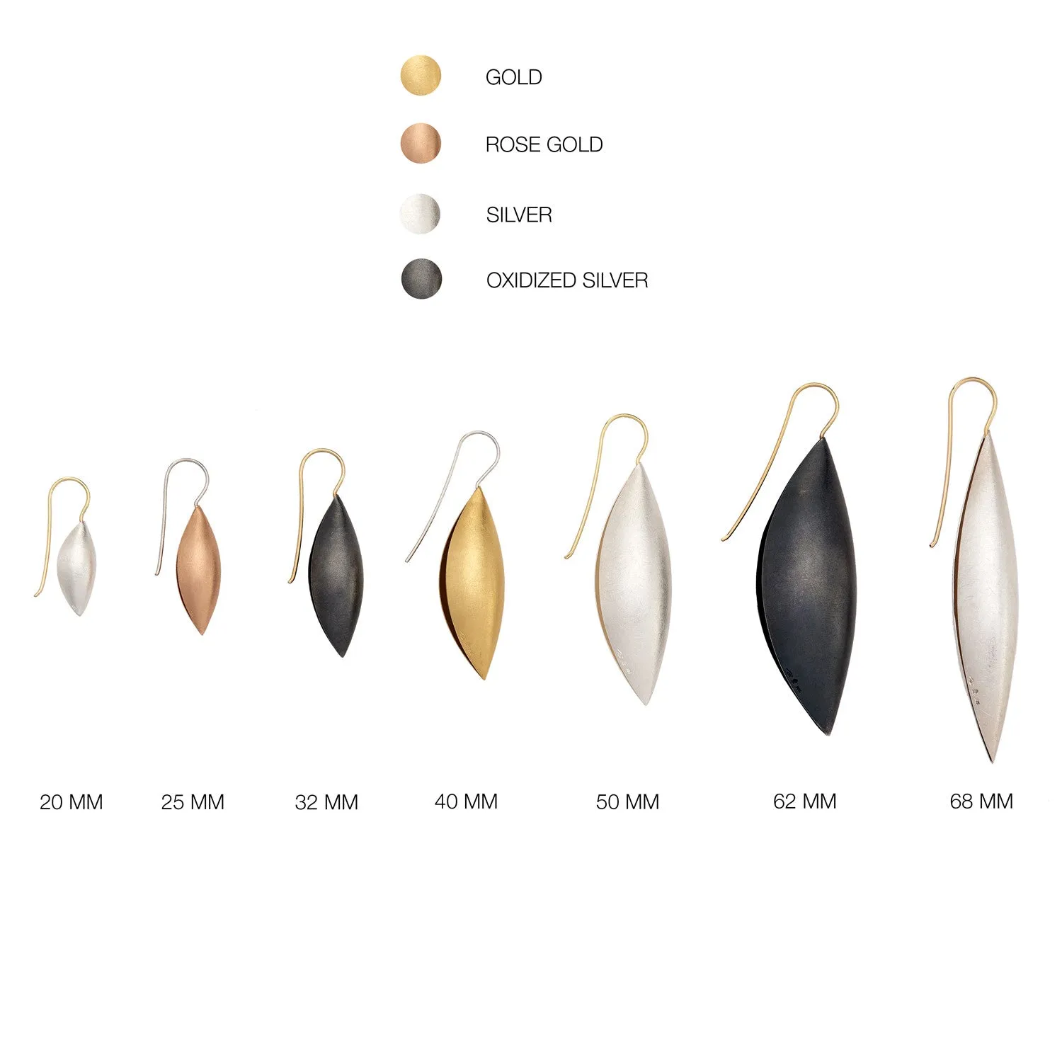 18K Rose Gold Cocoon Pendant Earrings~20mm