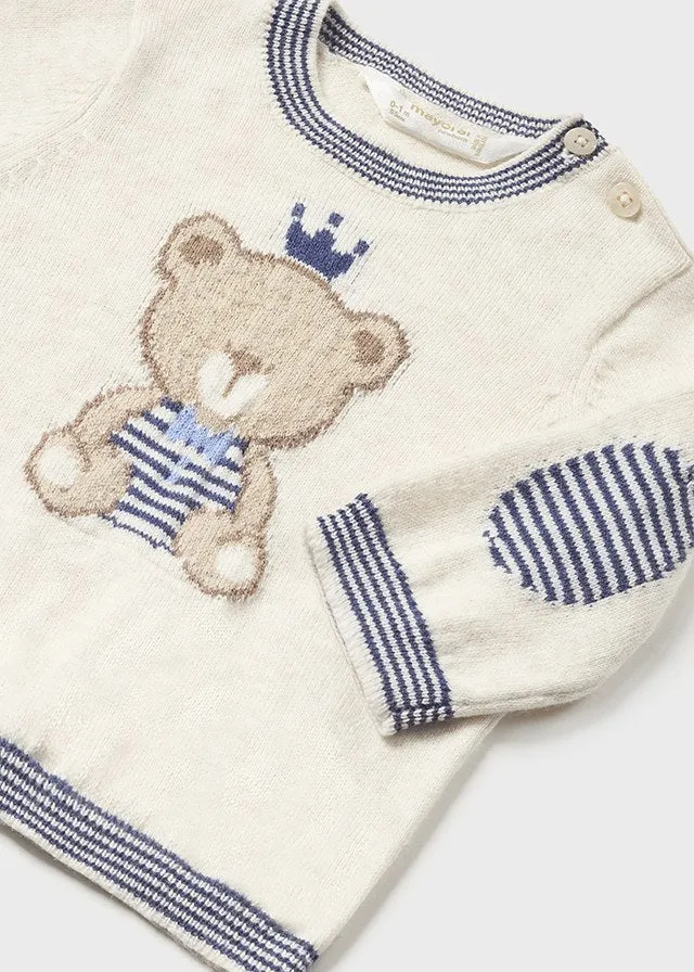 2305- Jacquard jumper for newborn boy - h- Milk