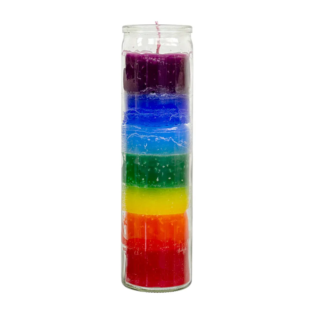 7 Day Chakra Glass Prayer Candle