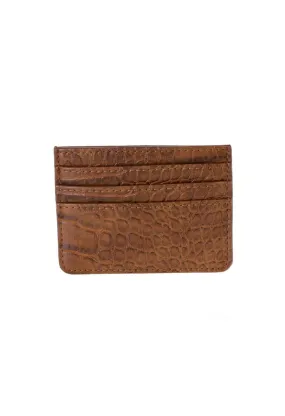 Aria Card Holder-Brown Croc