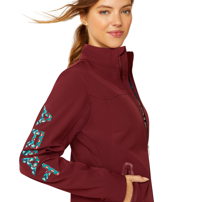 'Ariat' Women's New Team Softshell Jacket - Tawny Port / Baja