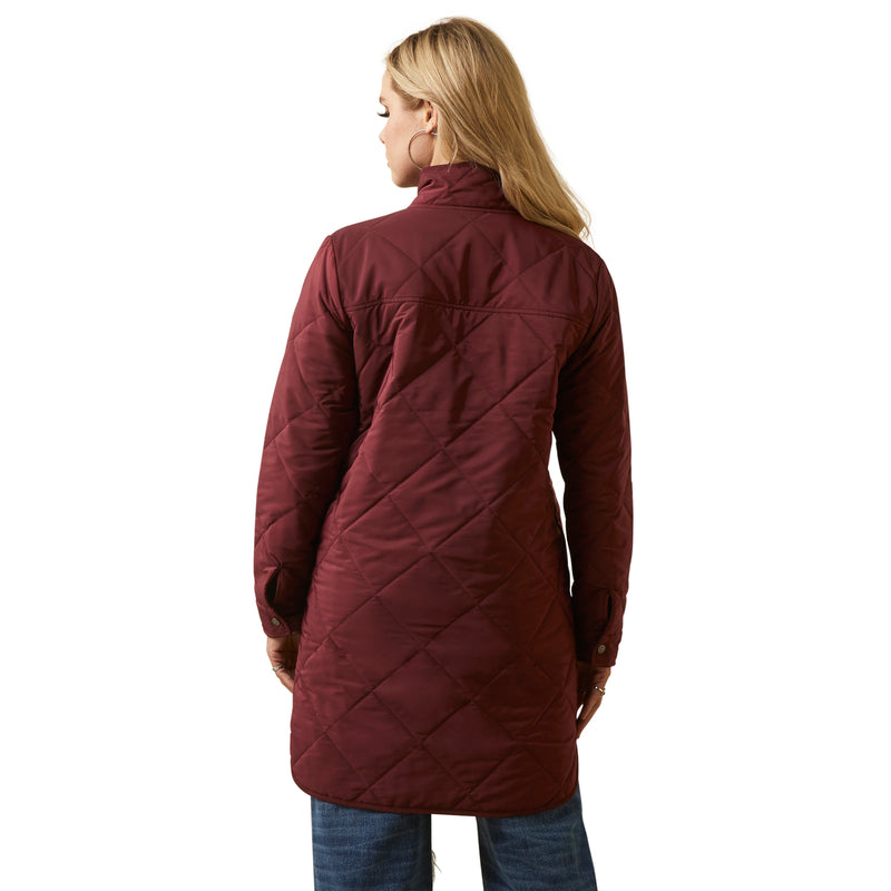 'Ariat' Women's Quilted Reversible Jacket - Tawny Port