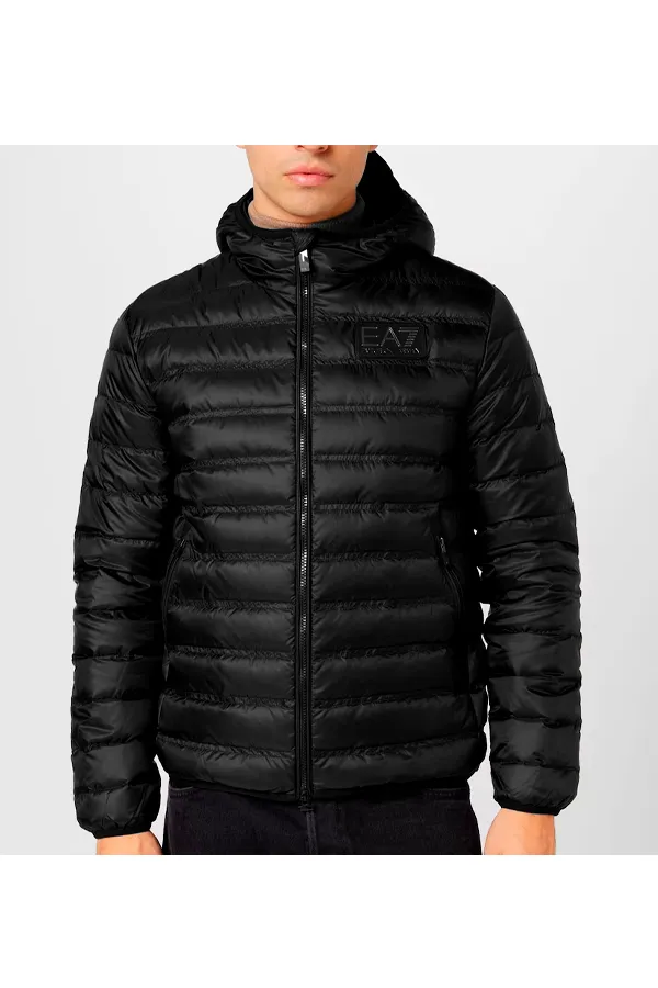 Armani EA7 Piumino Jacket Hooded Black