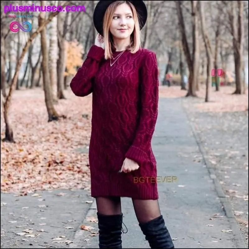 Autumn Winter Thick Warm Sweater Dress Women Sexy O-neck