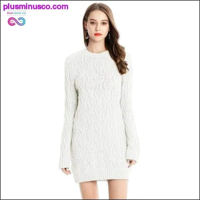 Autumn Winter Thick Warm Sweater Dress Women Sexy O-neck