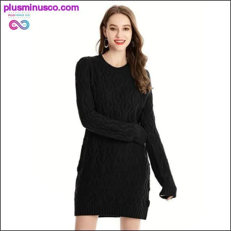 Autumn Winter Thick Warm Sweater Dress Women Sexy O-neck