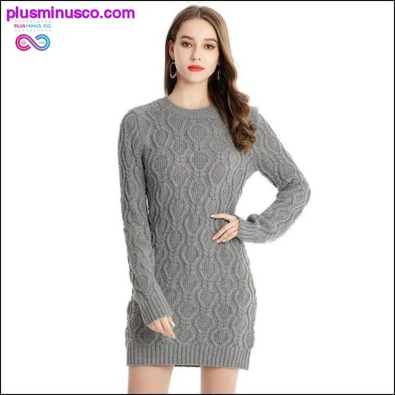 Autumn Winter Thick Warm Sweater Dress Women Sexy O-neck