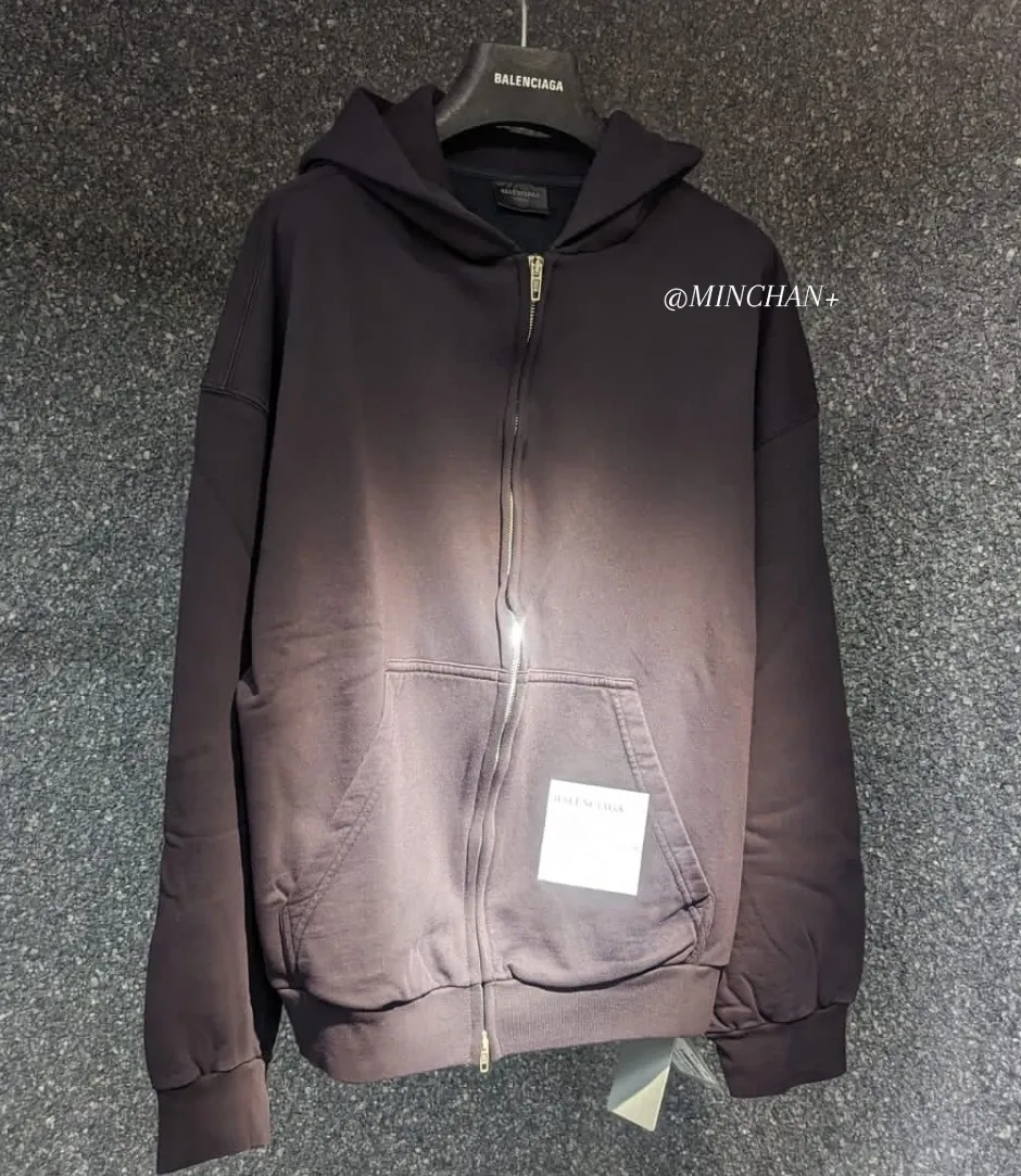 BALENCIAGA  |24SS LOGO BLACK 1-4 SIZE HOODIE