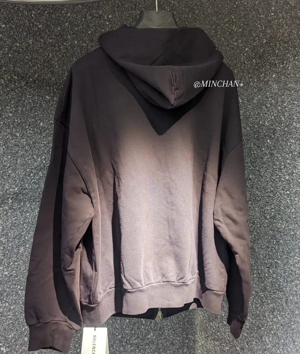 BALENCIAGA  |24SS LOGO BLACK 1-4 SIZE HOODIE