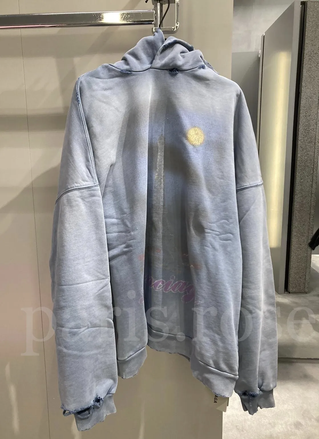 BALENCIAGA  |Paris Moon Hoodie Oversized in Light Pink