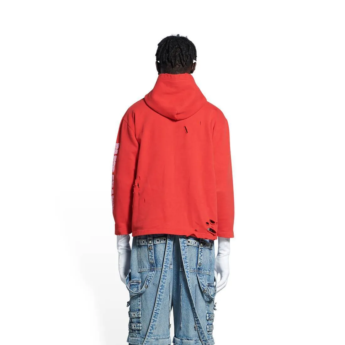 BALENCIAGA  |Women's maison balenciaga cropped hoodie in red