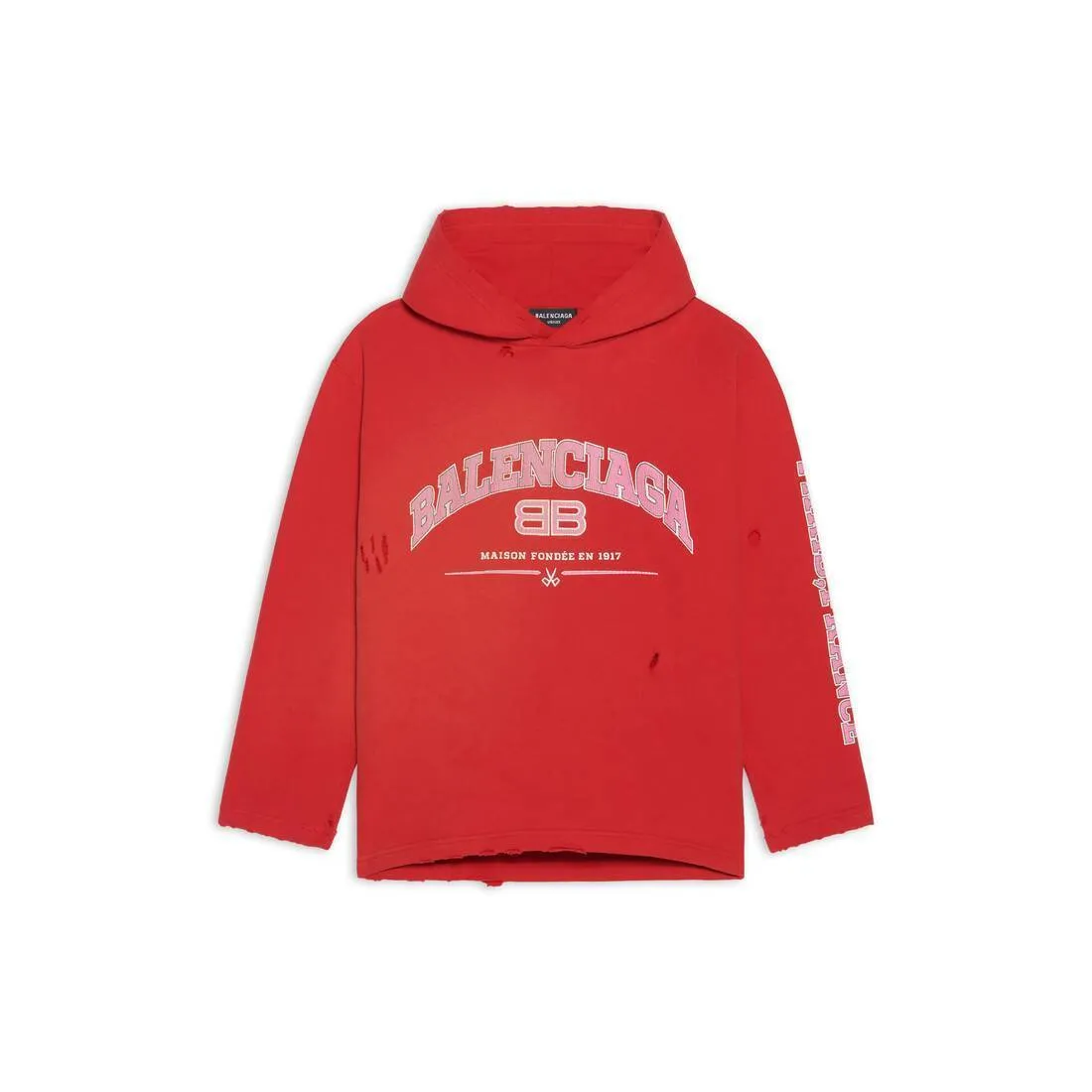 BALENCIAGA  |Women's maison balenciaga cropped hoodie in red