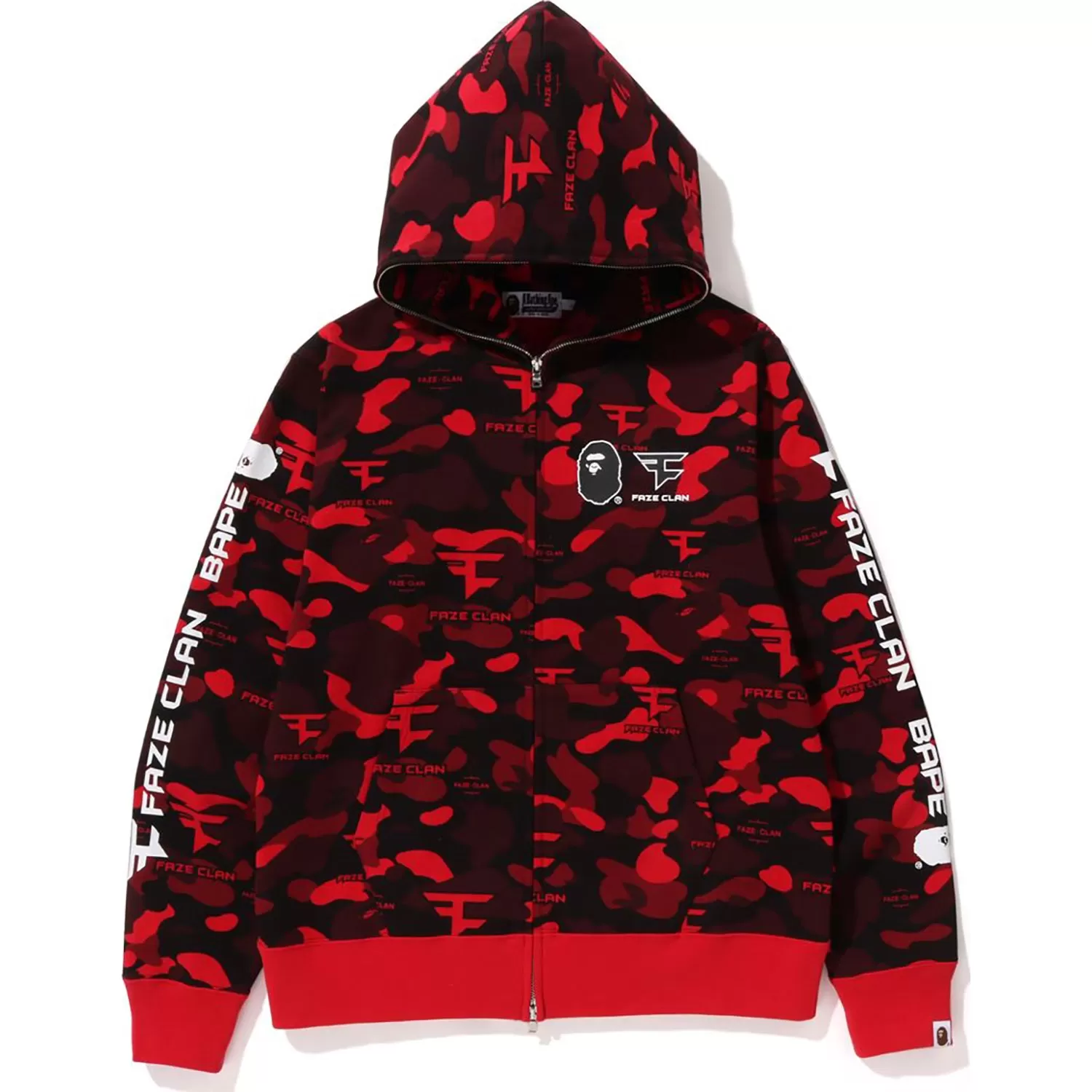 BAPE X FAZE CLAN FULL ZIP HOODIE MENS