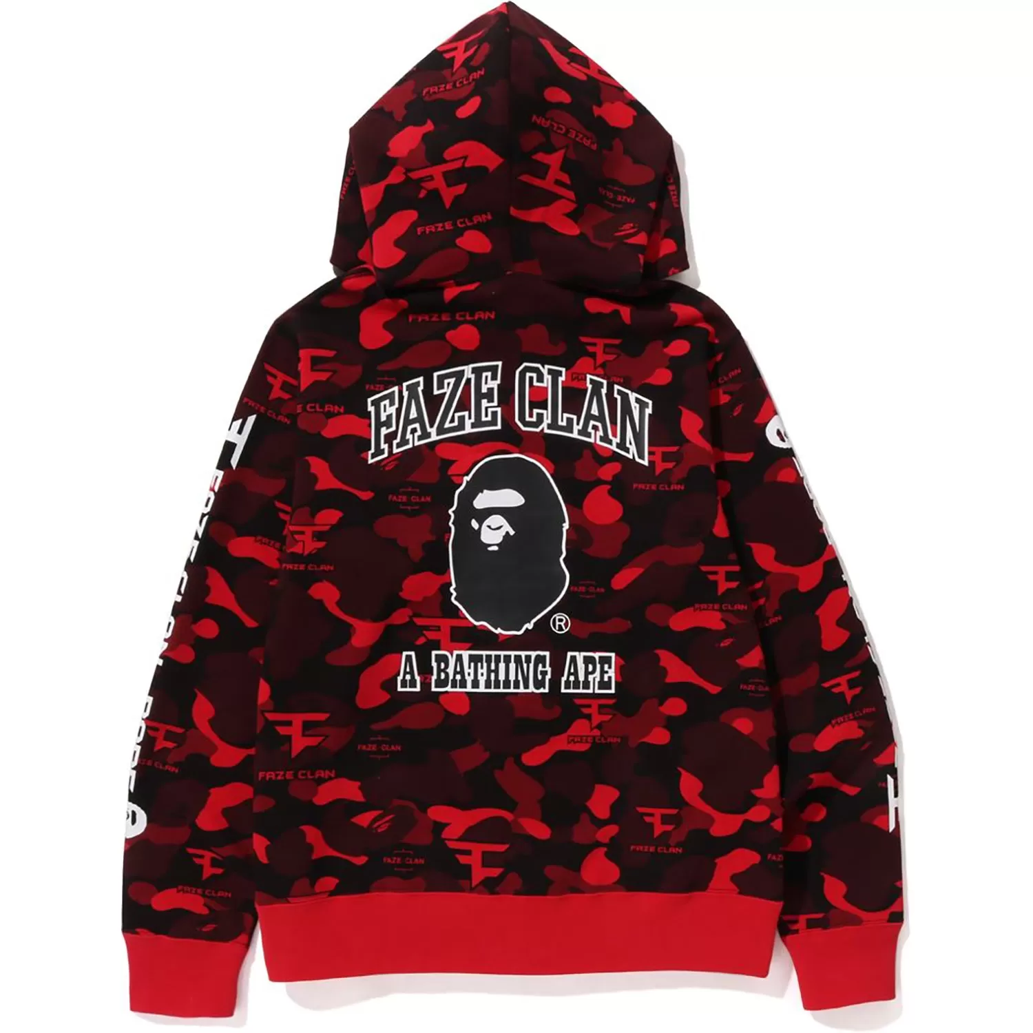 BAPE X FAZE CLAN FULL ZIP HOODIE MENS