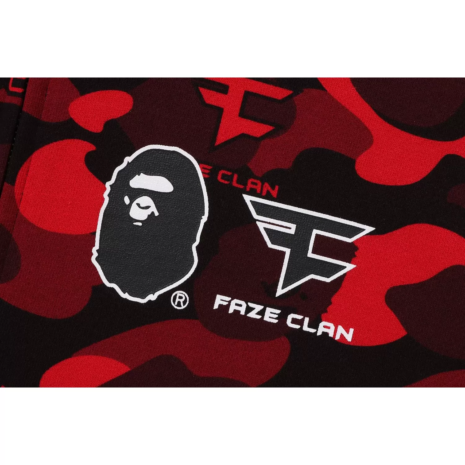 BAPE X FAZE CLAN FULL ZIP HOODIE MENS