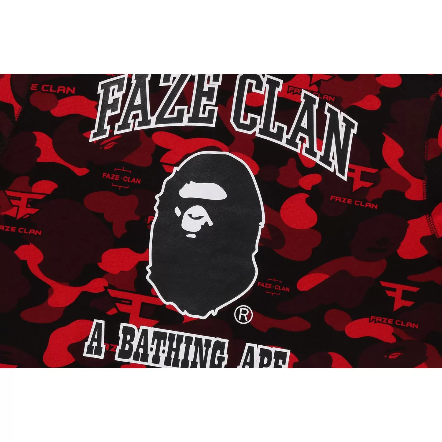 BAPE X FAZE CLAN FULL ZIP HOODIE MENS