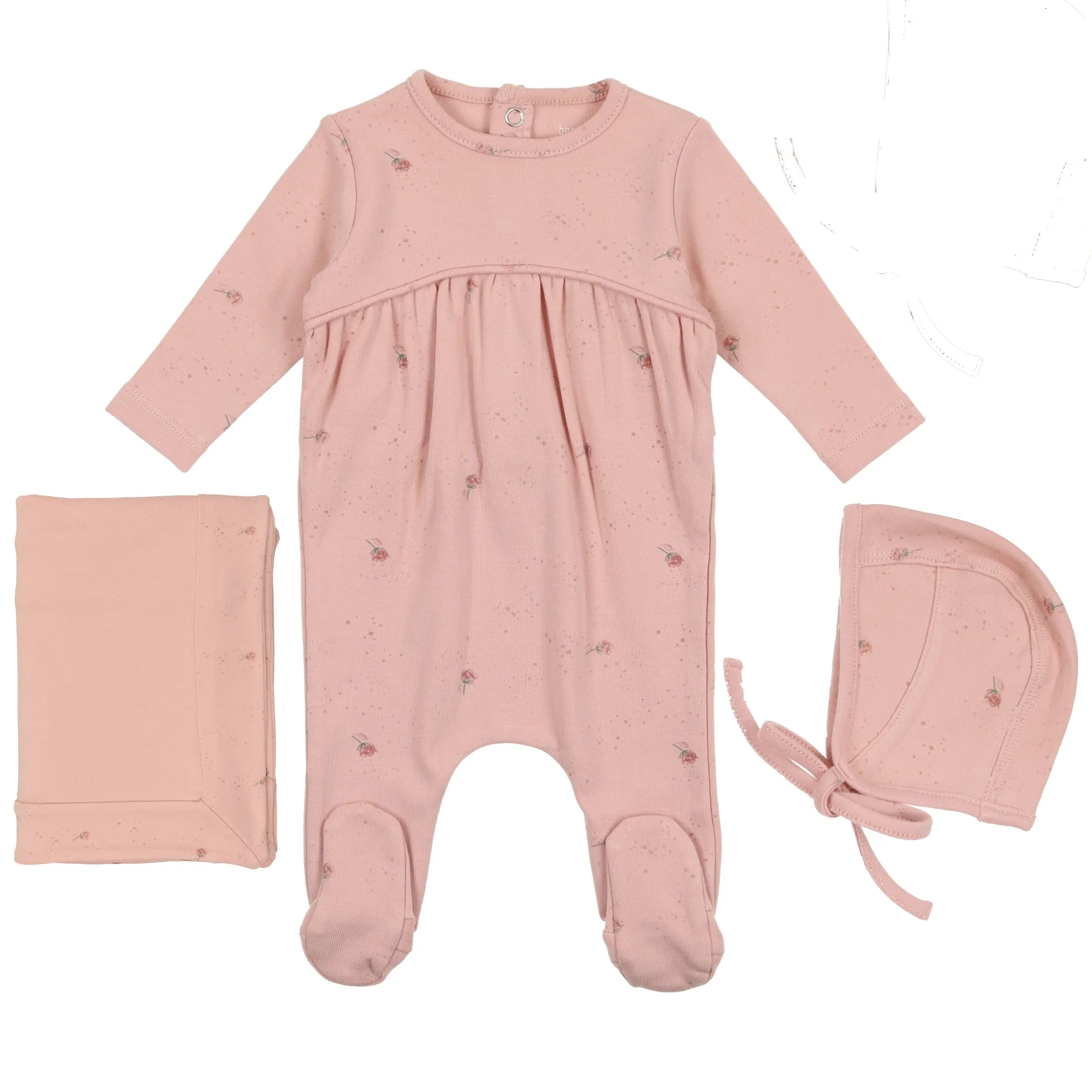 Bee & Dee Tulip Wishing Flower Print Collection Layette Set