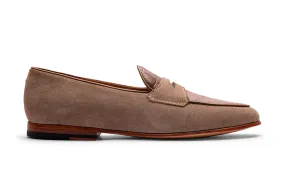 Belgiem Suede Loafer With Croc Embossed Apron