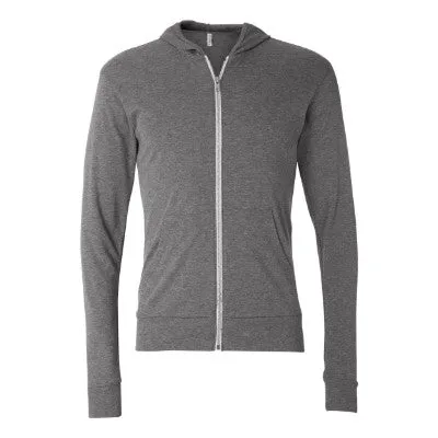 Bella + Canvas Unisex Triblend Full-Zip Lightweight Hoodie