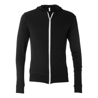 Bella + Canvas Unisex Triblend Full-Zip Lightweight Hoodie