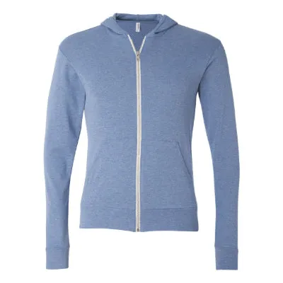 Bella + Canvas Unisex Triblend Full-Zip Lightweight Hoodie