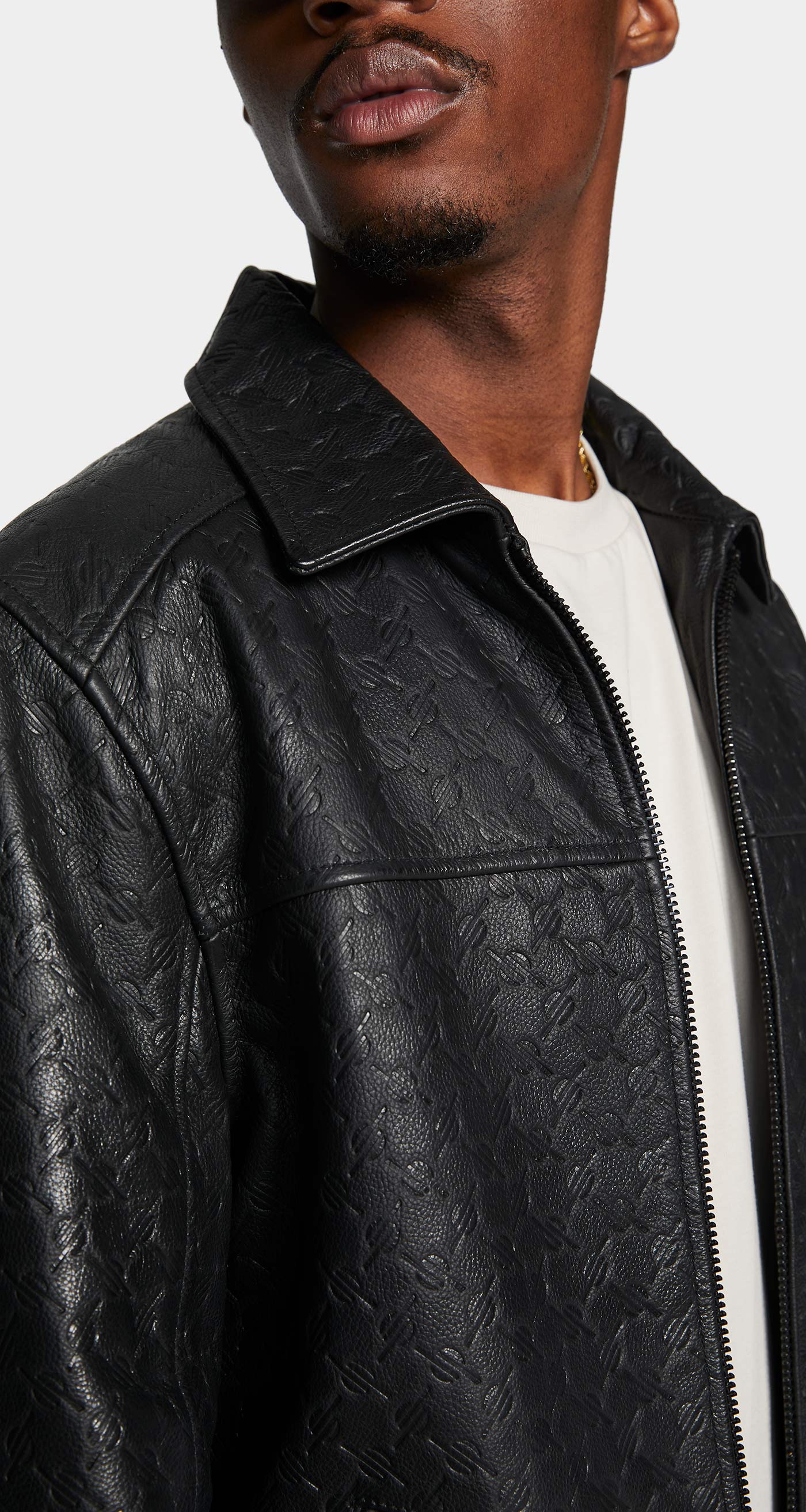 Black Silence Monogram Leather Jacket