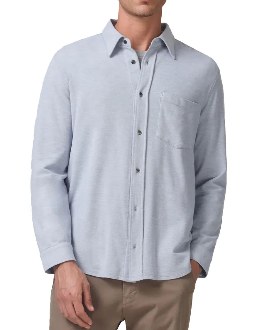 Chambray Blue Channing Pique Cotton Blend Sportshirt