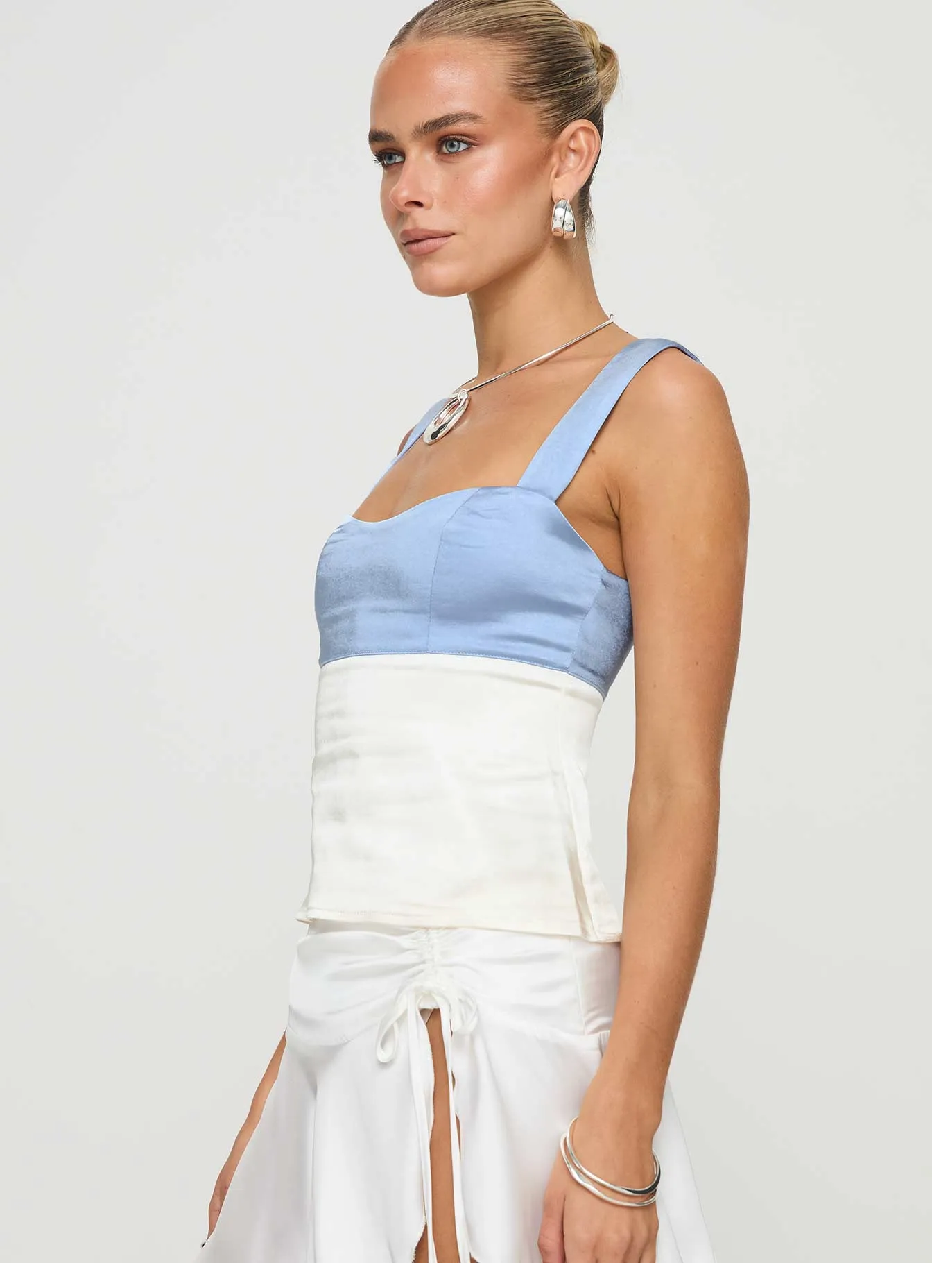 Chantell Top Blue / White