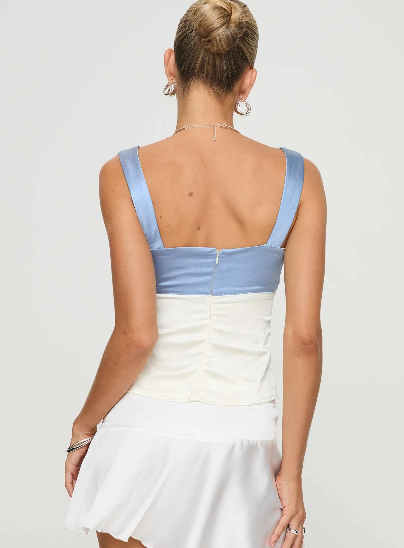 Chantell Top Blue / White