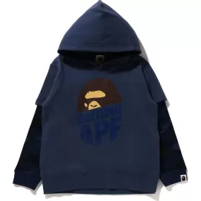 COLOR CAMO APE HEAD LAYERED PULLOVER HOODIE KIDS