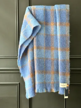 CUSHENDALE MILLS - Drumin Mohair Blanket in Bluebird