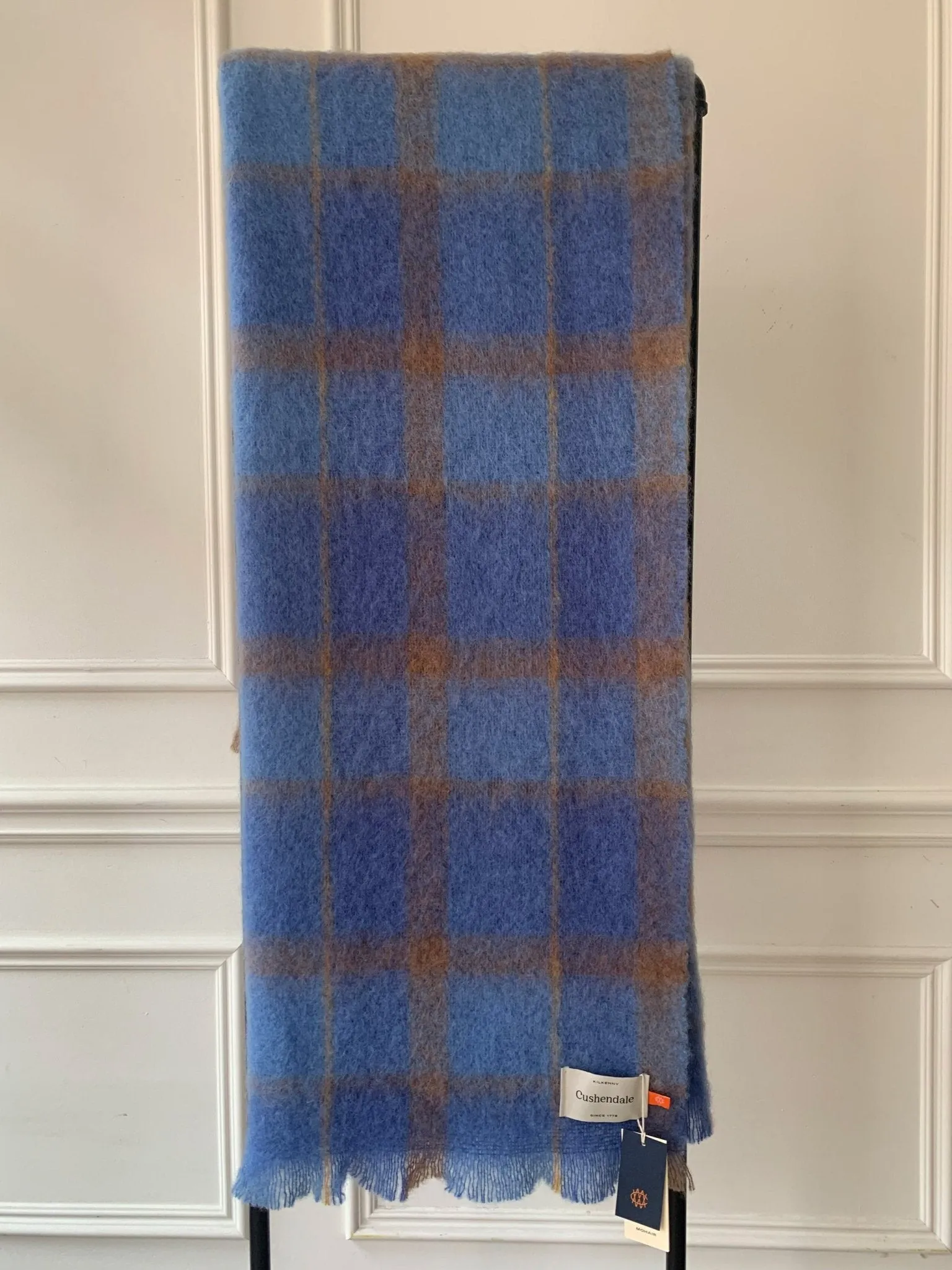 CUSHENDALE MILLS - Drumin Mohair Blanket in Bluebird