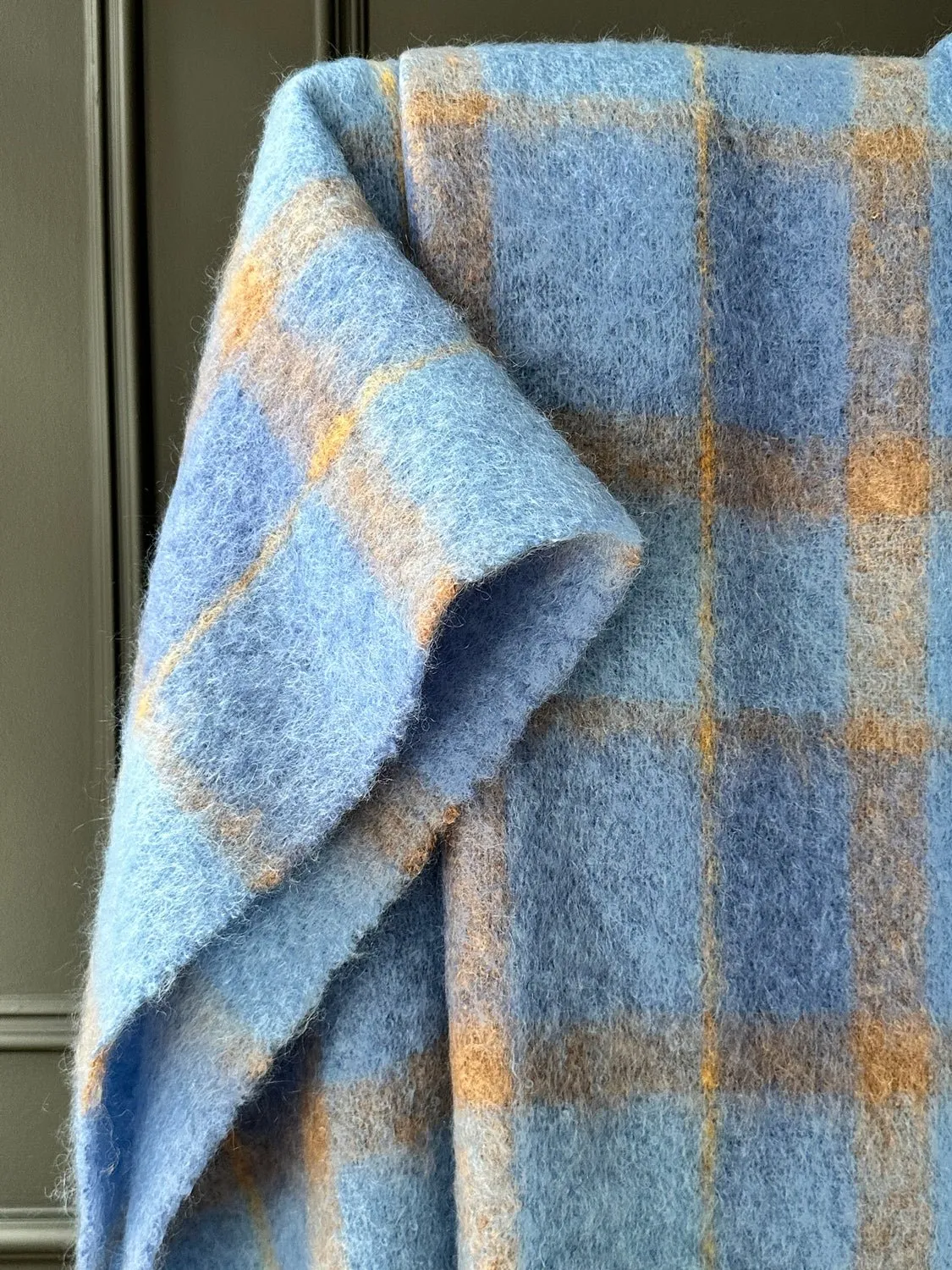 CUSHENDALE MILLS - Drumin Mohair Blanket in Bluebird