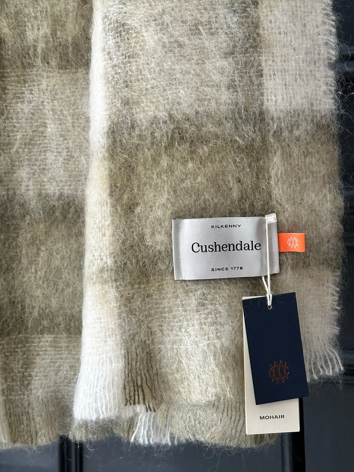 CUSHENDALE MILLS - Drumin Mohair Blanket in Olive