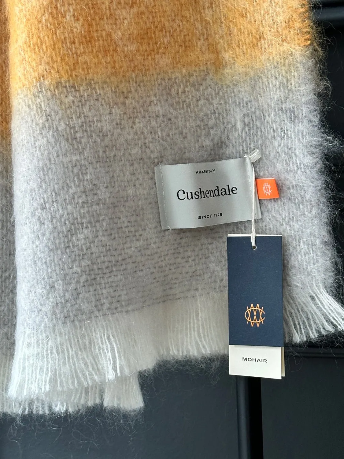 Cushendale Mills Silaire XL Mohair Blanket in Ochre