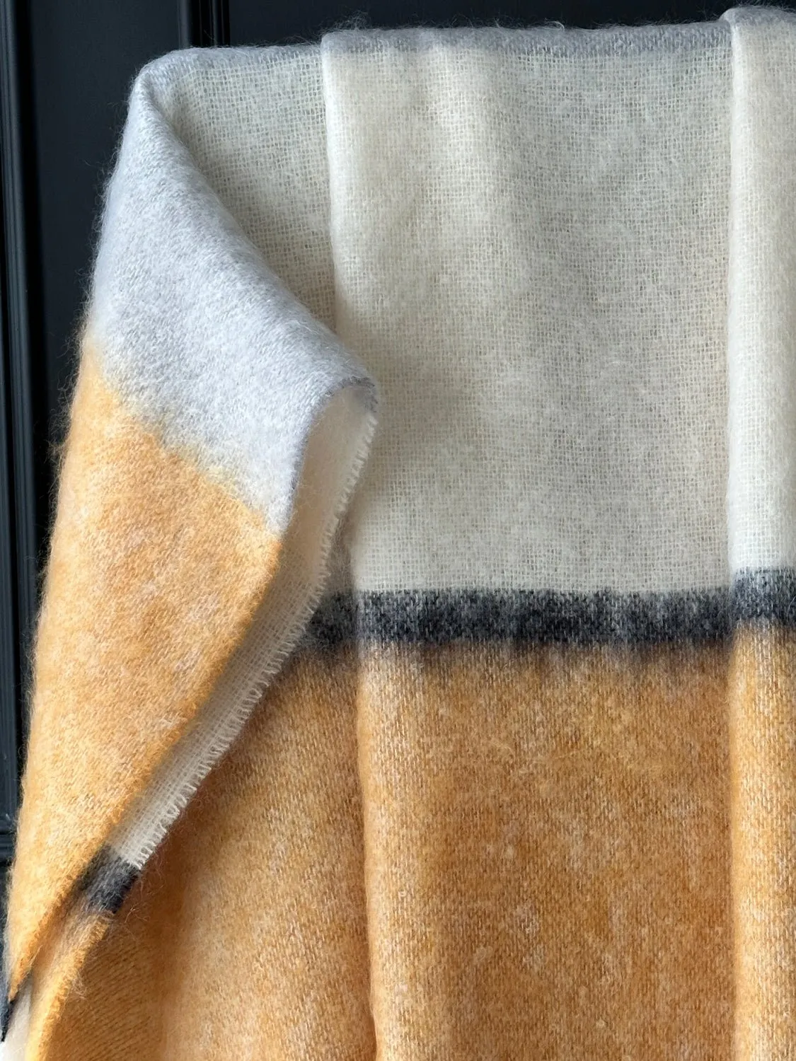 Cushendale Mills Silaire XL Mohair Blanket in Ochre