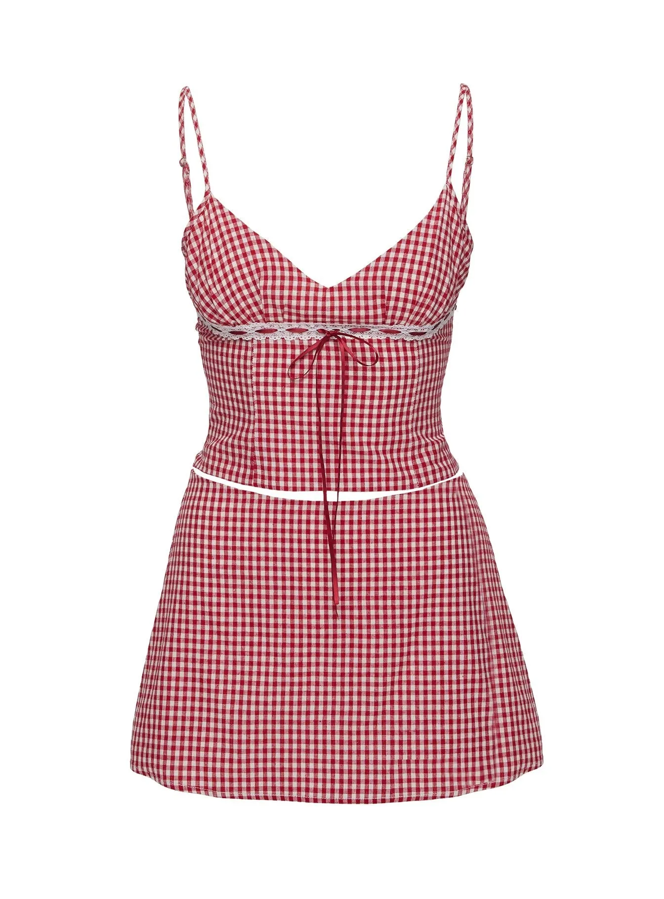 Daydreaming Gingham Set Red / White