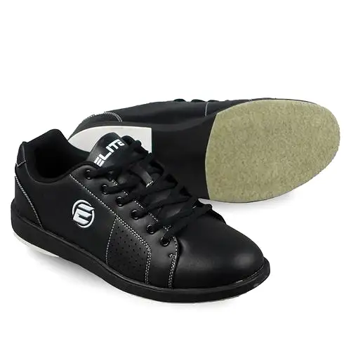 Elite Mens Classic Black Bowling Shoes Wide Width