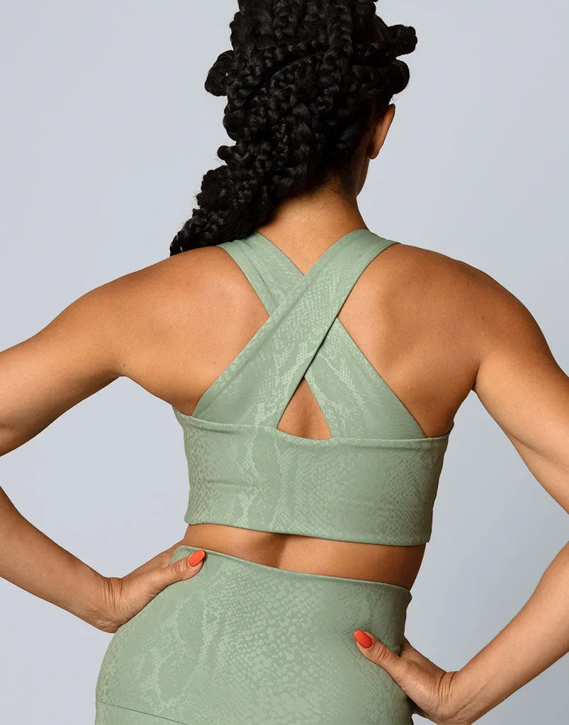 Embossed Snake Crop Sage