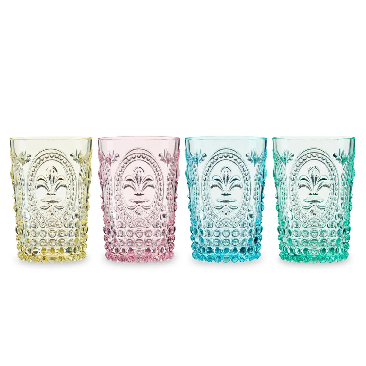 EMBOSSED TUMBLER SET/4