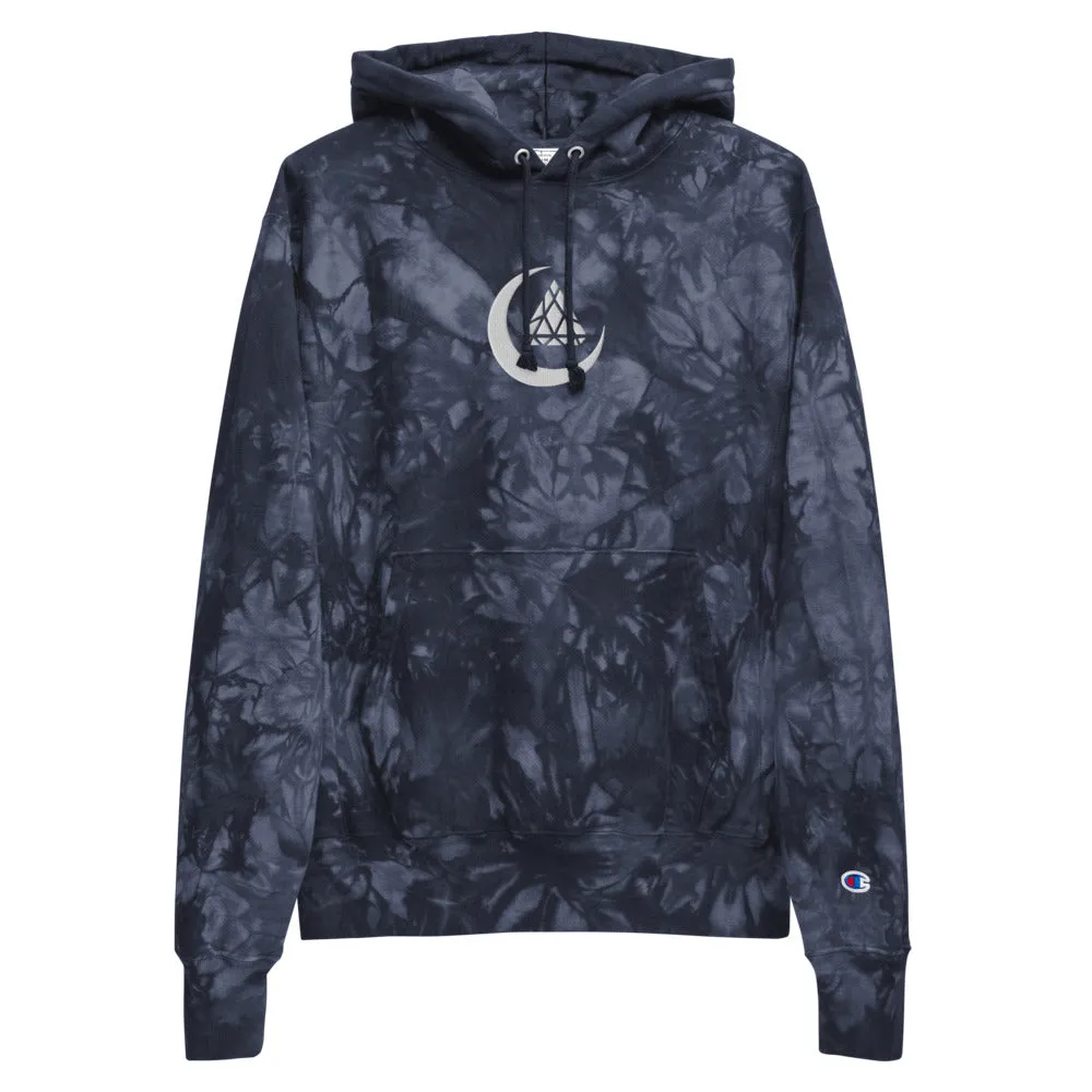 EMBROIDERED MOON LOGO TIE DYE HOODIE x CHAMPION