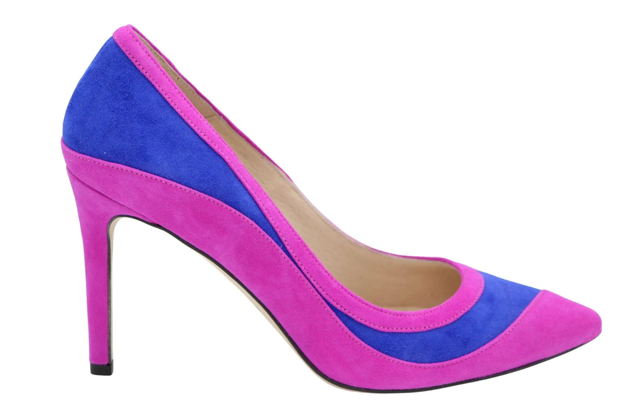 EMIS Pink Royal Blue Suede Pointed  toe Shoe