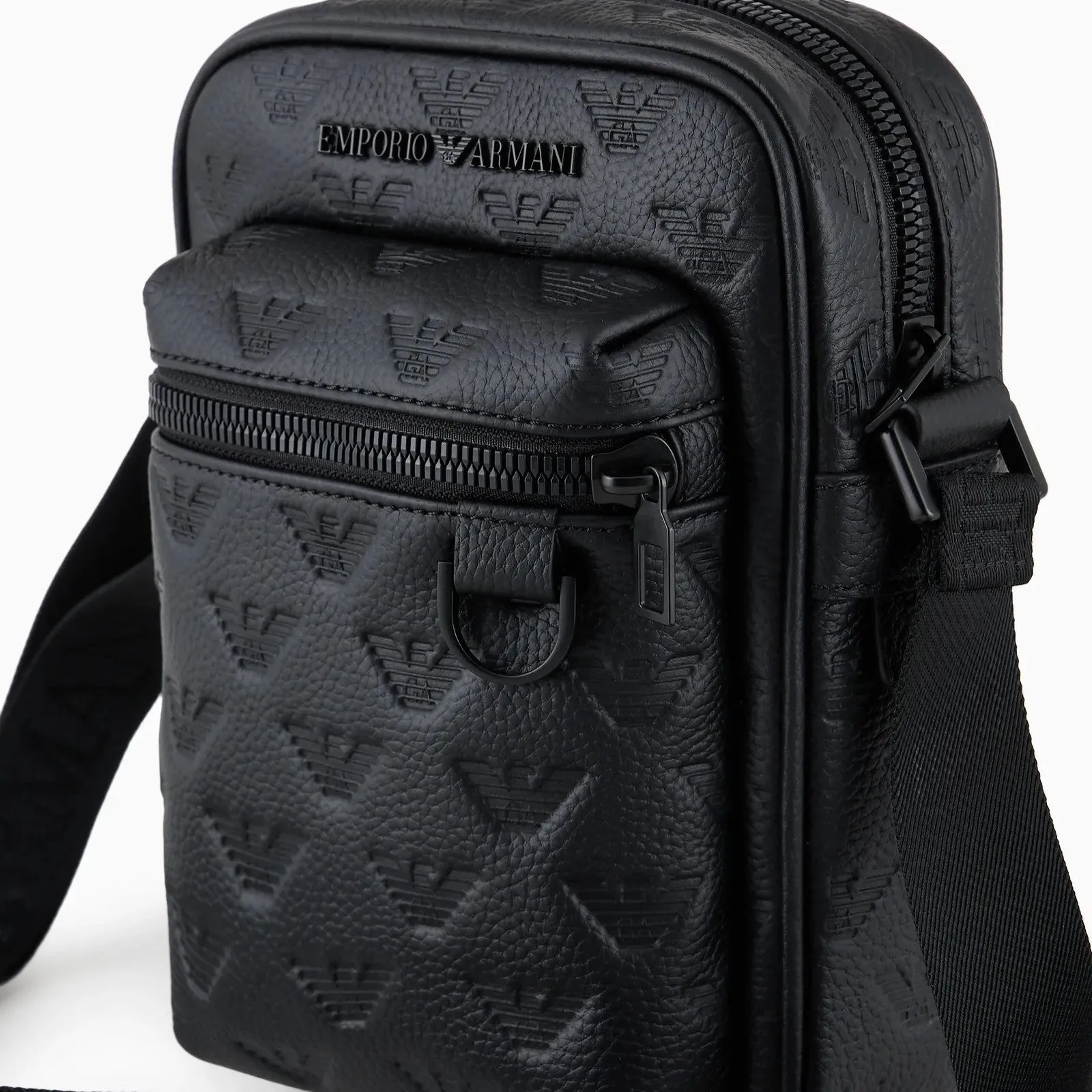 Emporio Armani Shoulder Bag With All-Over Embossed Eagle