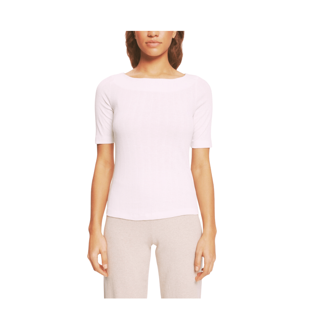 Esprit Ribbed T-Shirt in Soft Pink 993EE1K353