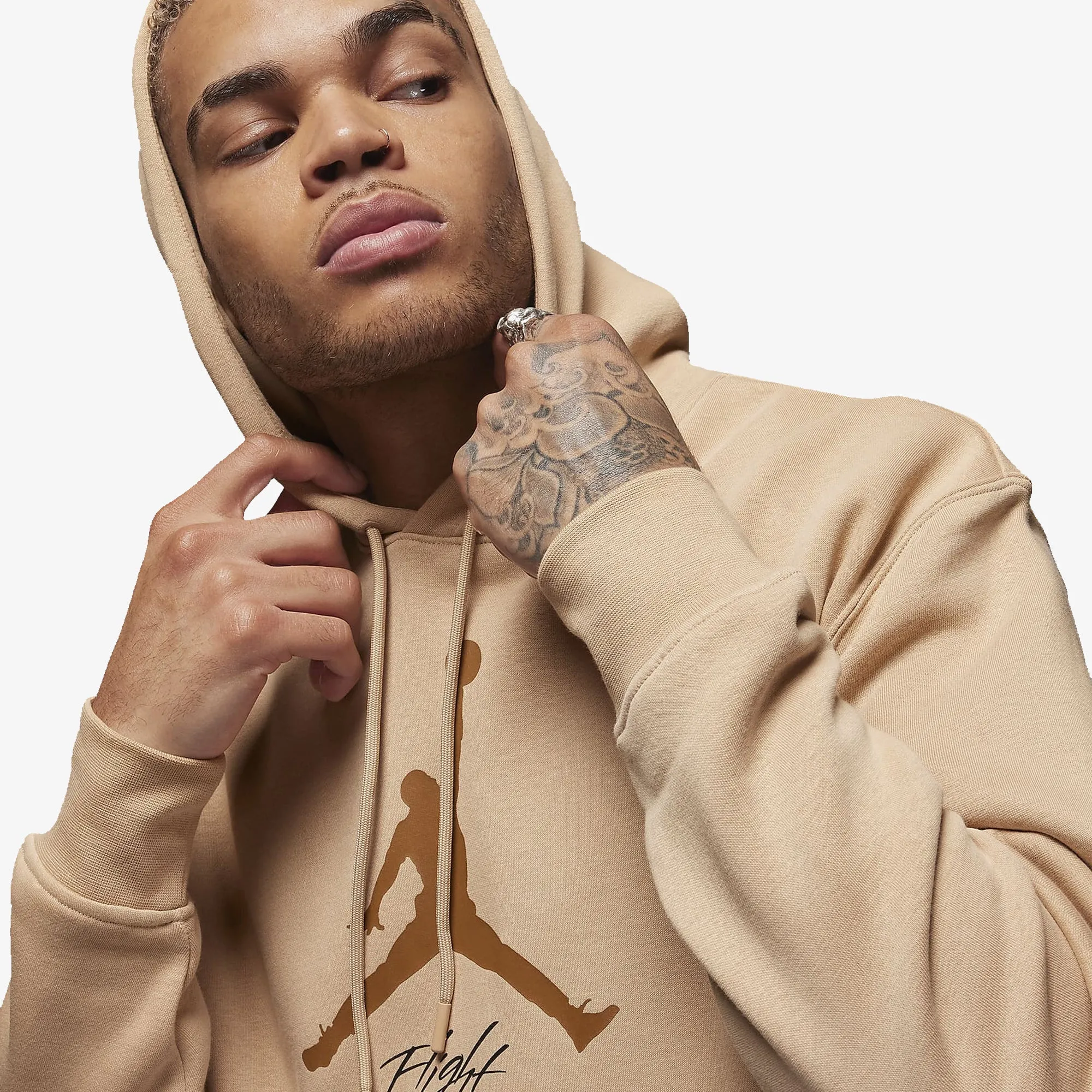 ESSENTIALS MEN'S FLEECE HOODIE 'HEMP/LT BRITISH TAN'