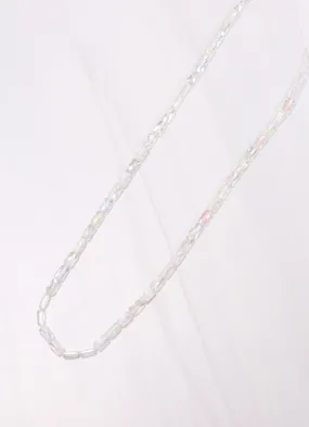 Everette Glass Bead Necklace CLEAR OPAL