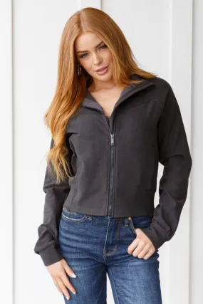 Everly Zip Up Jacket in Black