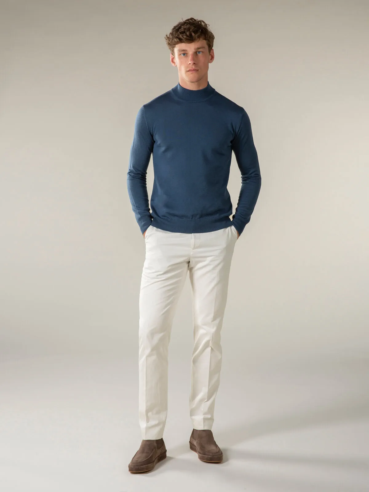 Extrafine Merino Mockneck Petrol