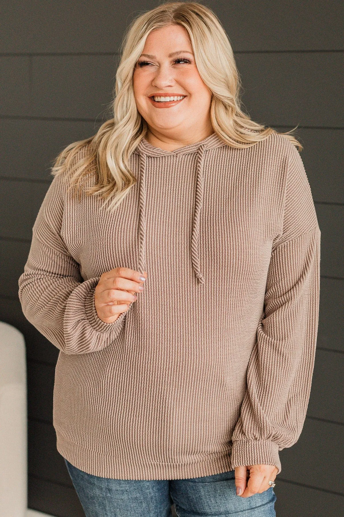 Feeling Radiant Hooded Knit Top- Mocha