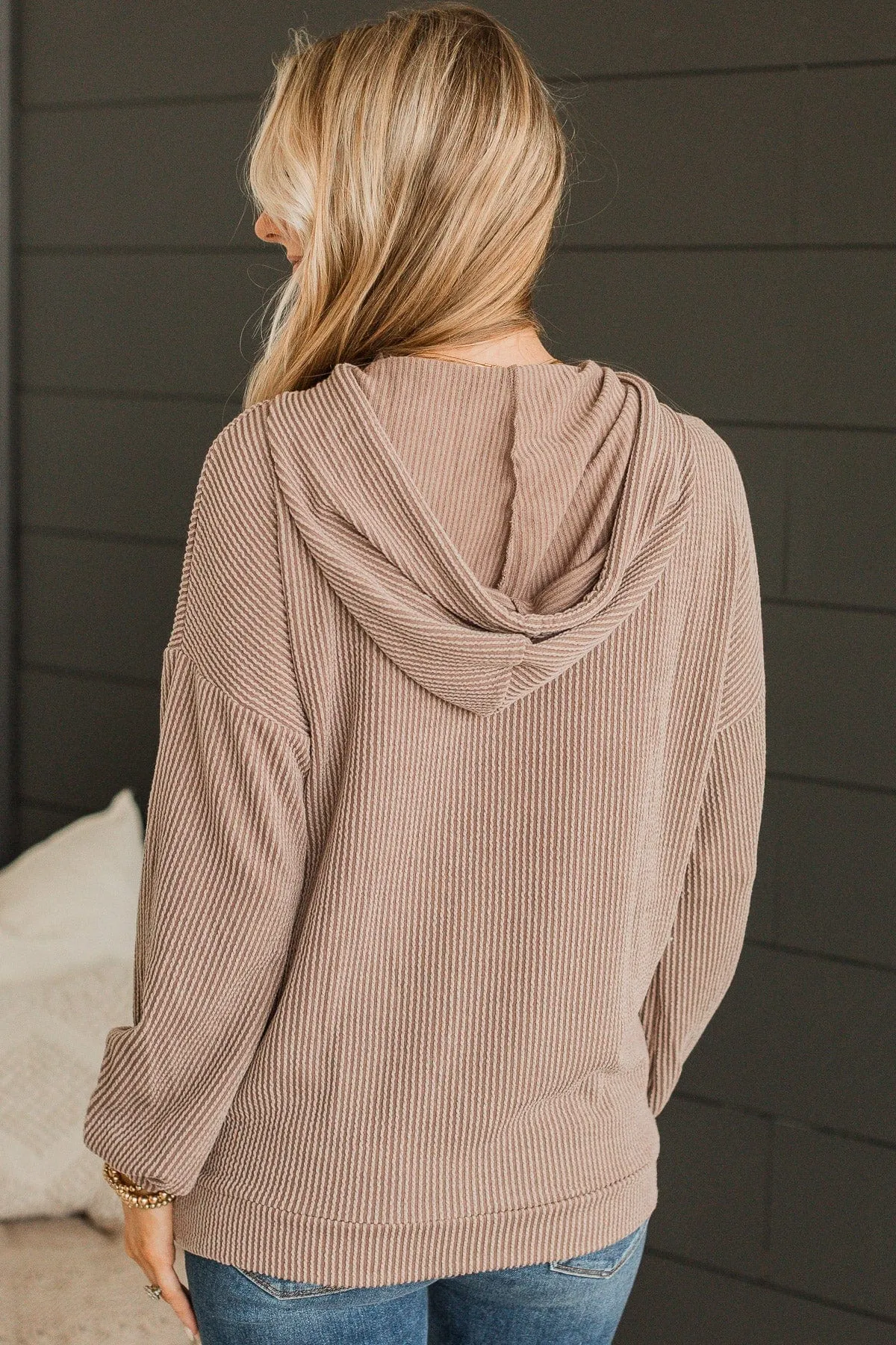 Feeling Radiant Hooded Knit Top- Mocha